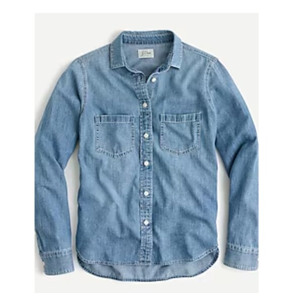 J.Crew Women's Everyday Chambray Shirt Size 8 - Picture 1 of 8